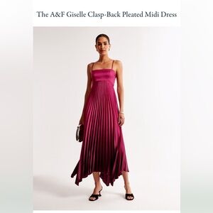 Abercrombie & Fitch Pleated Midi Dress - Pink